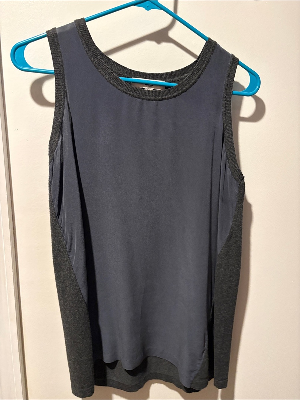 Etcetera Slate Front with Charcoal Knit Panel Tank